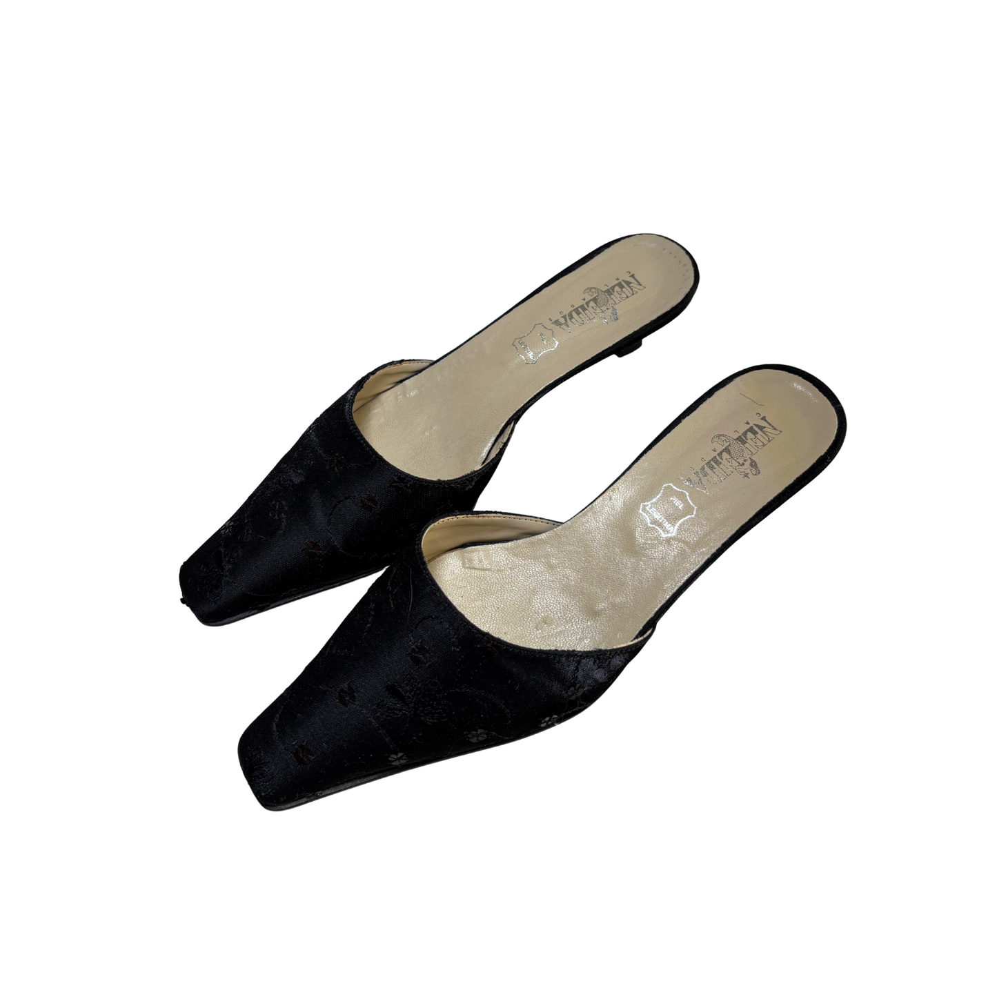 Silk embellish kitten heels 38