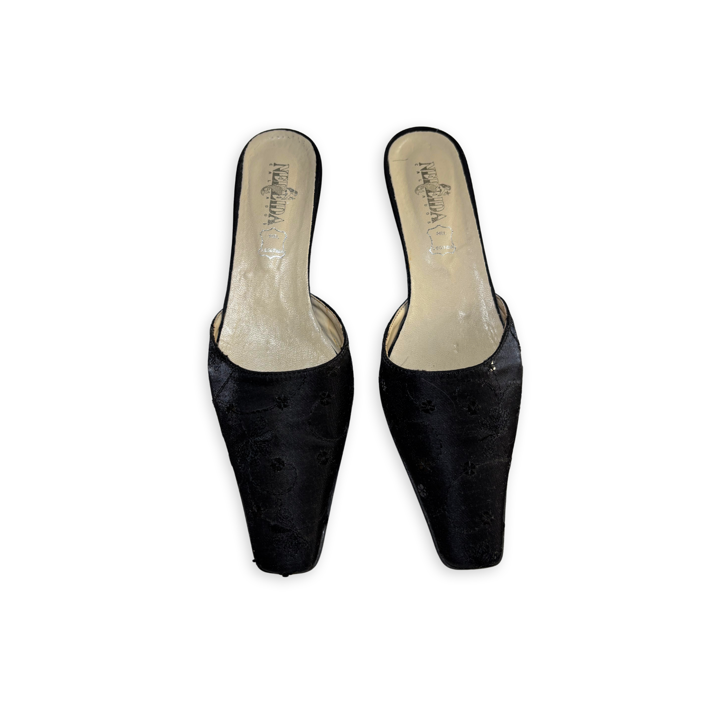 Silk embellish kitten heels 38